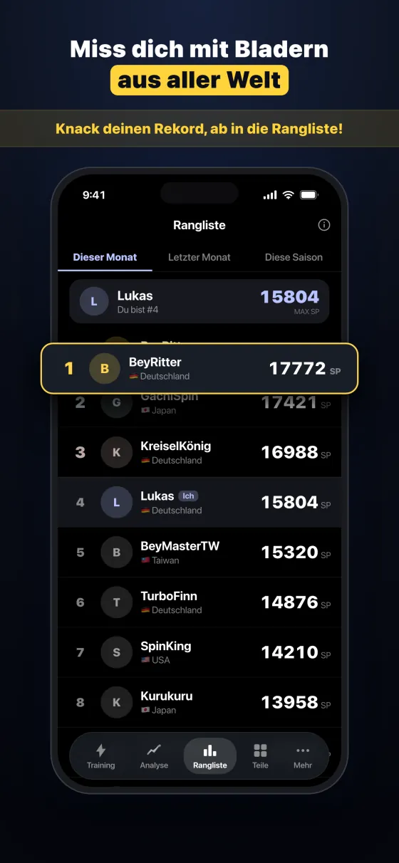 BeyGear — Persönliche Rekorde